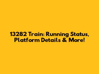 13282 Train: Running Status, Platform Details & More!