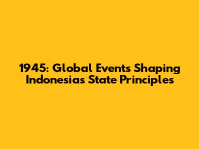 1945: Global Events Shaping Indonesia's State Principles