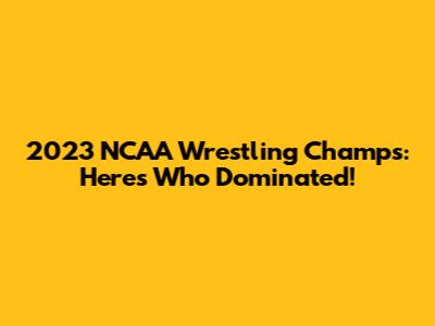 2023 NCAA Wrestling Champs: Here's Who Dominated!
