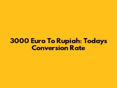 3000 Euro To Rupiah: Today's Conversion Rate