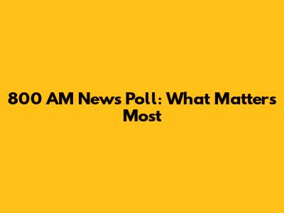800 AM News Poll: What Matters Most