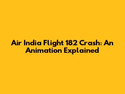 Air India Flight 182 Crash: An Animation Explained
