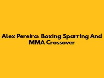 Alex Pereira: Boxing Sparring And MMA Crossover