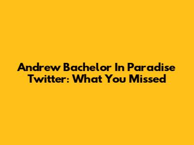 Andrew Bachelor In Paradise Twitter: What You Missed