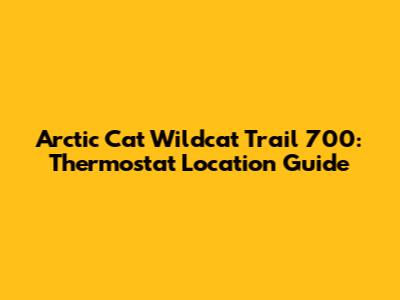 Arctic Cat Wildcat Trail 700: Thermostat Location Guide