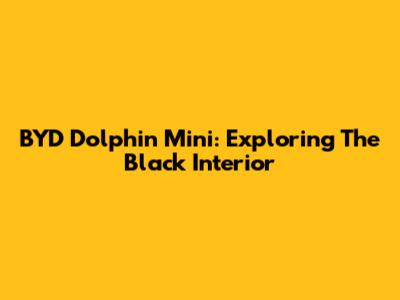 BYD Dolphin Mini: Exploring The Black Interior