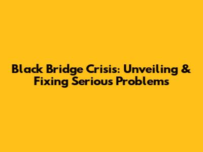 Black Bridge Crisis: Unveiling & Fixing Serious Problems