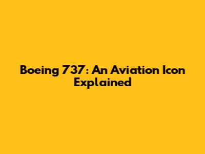 Boeing 737: An Aviation Icon Explained