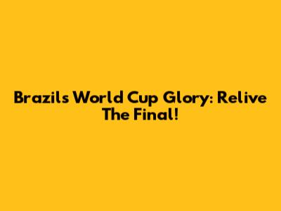 Brazil's World Cup Glory: Relive The Final!