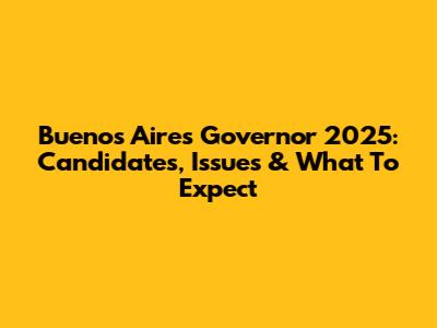 Buenos Aires Governor 2025: Candidates, Issues & What To Expect
