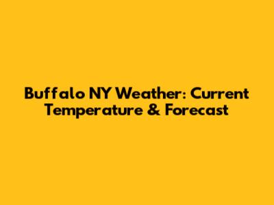 Buffalo NY Weather: Current Temperature & Forecast