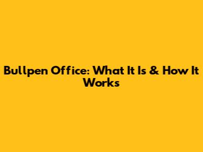 Bullpen Office: What It Is & How It Works