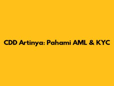CDD Artinya: Pahami AML & KYC