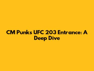 CM Punk's UFC 203 Entrance: A Deep Dive