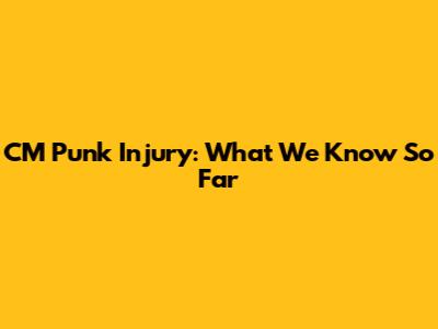 CM Punk Injury: What We Know So Far