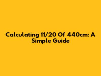 Calculating 11/20 Of 440cm: A Simple Guide