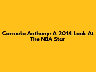 Carmelo Anthony: A 2014 Look At The NBA Star