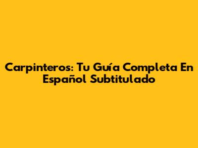 Carpinteros: Tu Guía Completa En Español Subtitulado