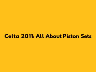 Celta 2011: All About Piston Sets