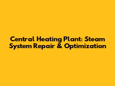 Central Heating Plant: Steam System Repair & Optimization