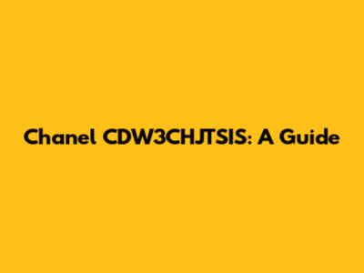Chanel CDW3CHJTSIS: A Guide