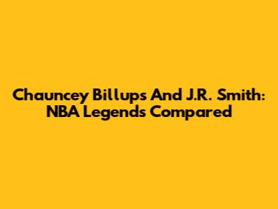 Chauncey Billups And J.R. Smith: NBA Legends Compared