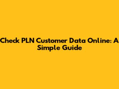 Check PLN Customer Data Online: A Simple Guide