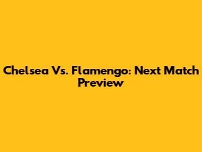 Chelsea Vs. Flamengo: Next Match Preview
