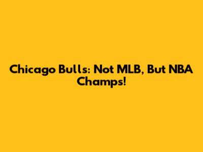 Chicago Bulls: Not MLB, But NBA Champs!