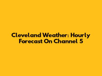Cleveland Weather: Hourly Forecast On Channel 5