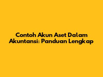 Contoh Akun Aset Dalam Akuntansi: Panduan Lengkap