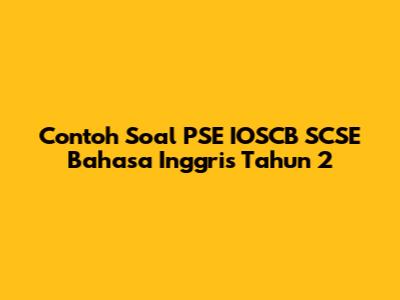 Contoh Soal PSE IOSCB SCSE Bahasa Inggris Tahun 2