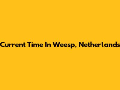 Current Time In Weesp, Netherlands