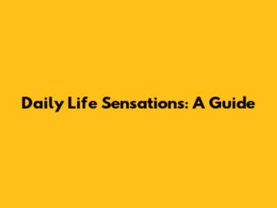 Daily Life Sensations: A Guide