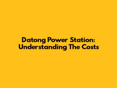 Datong Power Station: Understanding The Costs