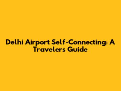 Delhi Airport Self-Connecting: A Traveler's Guide