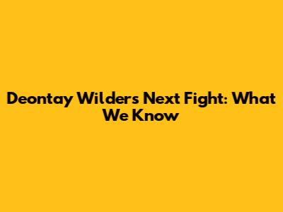 Deontay Wilder's Next Fight: What We Know