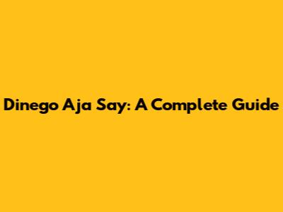 Dinego Aja Say: A Complete Guide