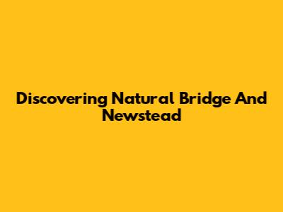 Discovering Natural Bridge And Newstead