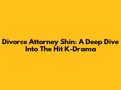 Divorce Attorney Shin: A Deep Dive Into The Hit K-Drama