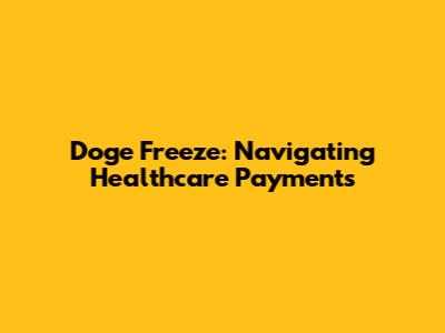 Doge Freeze: Navigating Healthcare Payments