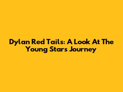 Dylan Red Tails: A Look At The Young Star's Journey