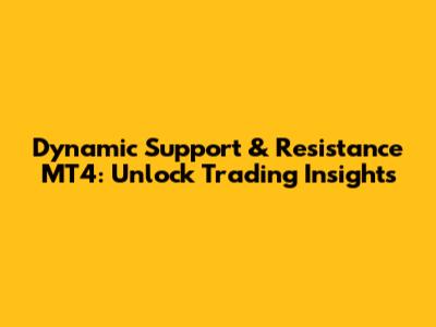 Dynamic Support & Resistance MT4: Unlock Trading Insights