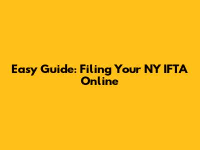 Easy Guide: Filing Your NY IFTA Online
