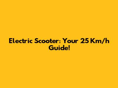 Electric Scooter: Your 25 Km/h Guide!