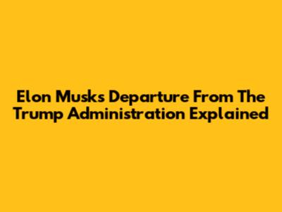 Elon Musk's Departure From The Trump Administration Explained