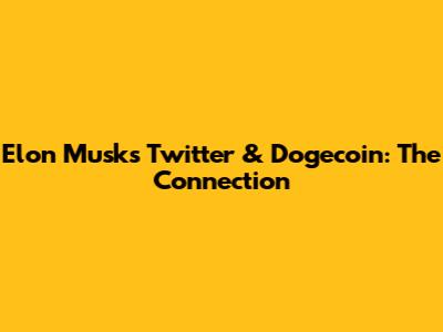 Elon Musk's Twitter & Dogecoin: The Connection