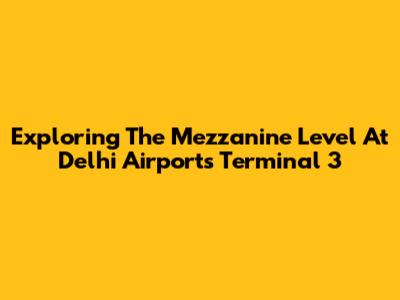 Exploring The Mezzanine Level At Delhi Airport's Terminal 3