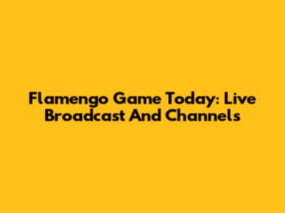Flamengo Game Today: Live Broadcast And Channels