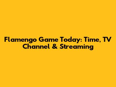 Flamengo Game Today: Time, TV Channel & Streaming